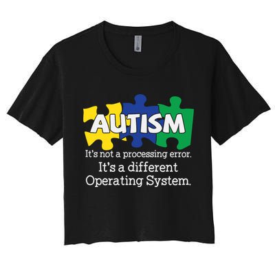 It's A Different Operating System Autism Awareness, Autism Puzzle Crop Top