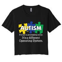 It's A Different Operating System Autism Awareness, Autism Puzzle Crop Top