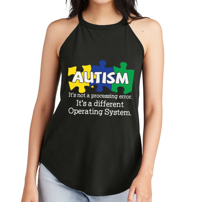 It's A Different Operating System Autism Awareness, Autism Puzzle Women's Perfect Tri Rocker Tank