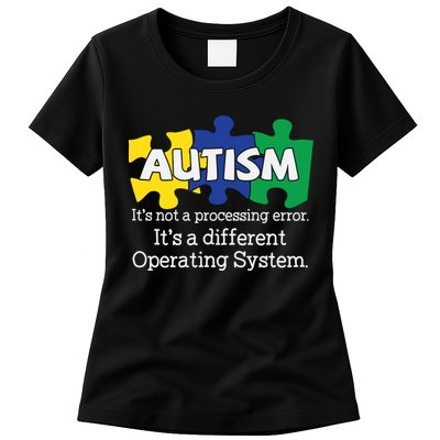 It's A Different Operating System Autism Awareness, Autism Puzzle Womens T-Shirt