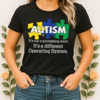 It's A Different Operating System Autism Awareness, Autism Puzzle Womens T-Shirt
