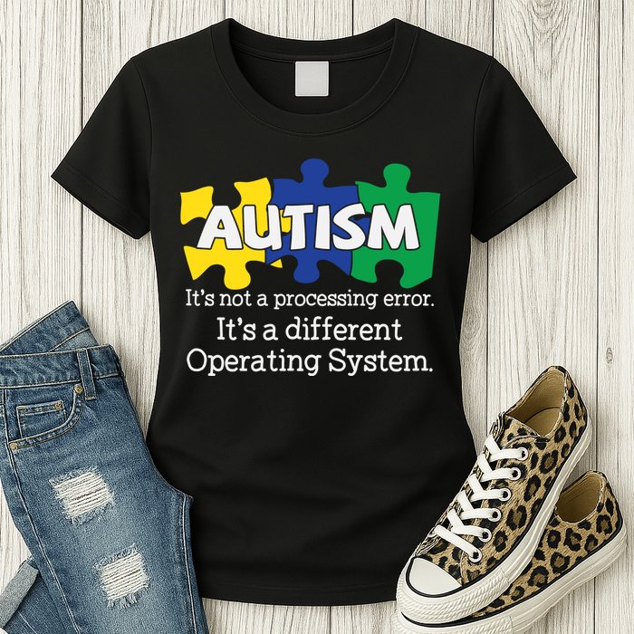 It's A Different Operating System Autism Awareness, Autism Puzzle Womens T-Shirt