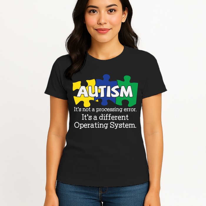 It's A Different Operating System Autism Awareness, Autism Puzzle Womens T-Shirt