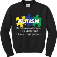 It's A Different Operating System Autism Awareness, Autism Puzzle Kids Sweatshirt