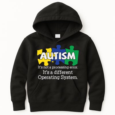 It's A Different Operating System Autism Awareness, Autism Puzzle Kids Hoodie