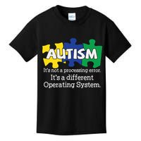 It's A Different Operating System Autism Awareness, Autism Puzzle Kids T-Shirt