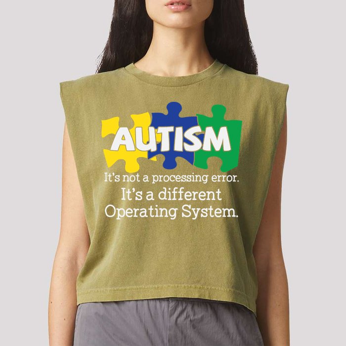 It's A Different Operating System Autism Awareness, Autism Puzzle Garment-Dyed Women's Muscle Tee