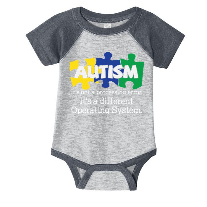It's A Different Operating System Autism Awareness, Autism Puzzle Infant Baby Jersey Bodysuit