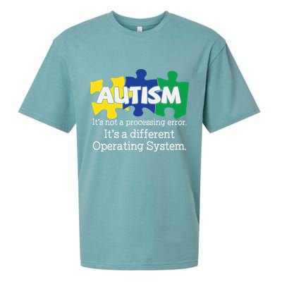 It's A Different Operating System Autism Awareness, Autism Puzzle Sueded Cloud Jersey T-Shirt