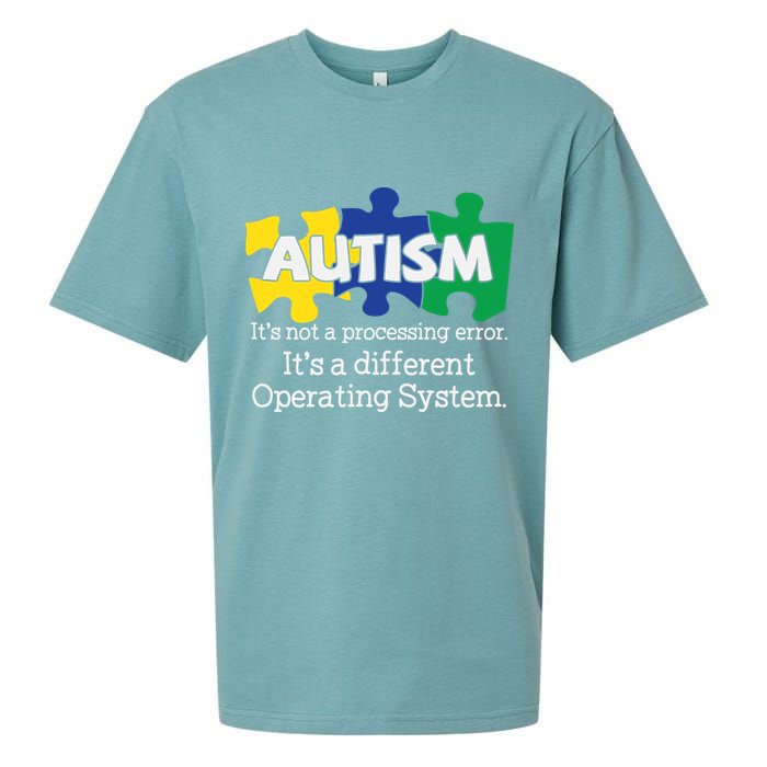 It's A Different Operating System Autism Awareness, Autism Puzzle Sueded Cloud Jersey T-Shirt