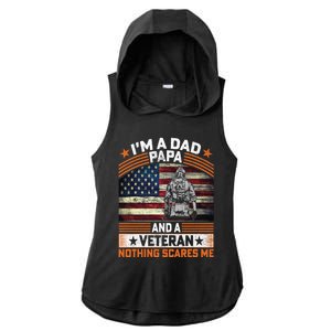 I'm A Dad Papa And Veteran Father's Day Funny Funny Gift Ladies PosiCharge Tri-Blend Wicking Draft Hoodie Tank