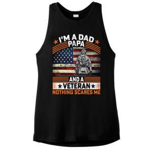 I'm A Dad Papa And Veteran Father's Day Funny Funny Gift Ladies PosiCharge Tri-Blend Wicking Tank