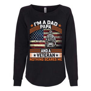 I'm A Dad Papa And Veteran Father's Day Funny Funny Gift Womens California Wash Sweatshirt