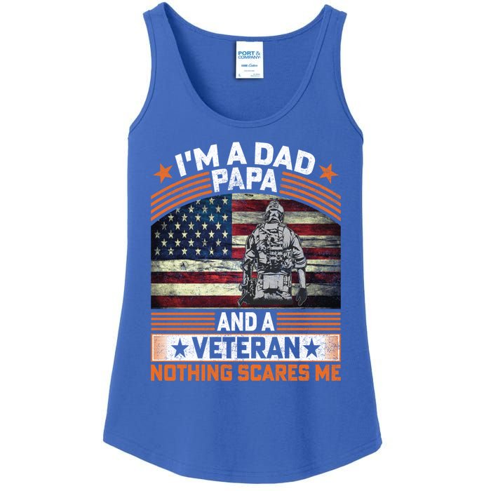 I'm A Dad Papa And Veteran Father's Day Funny Funny Gift Ladies Essential Tank