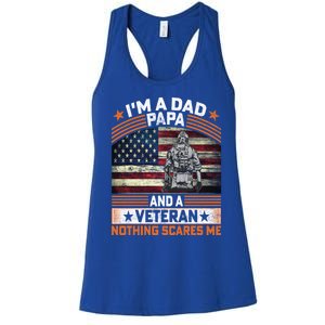 I'm A Dad Papa And Veteran Father's Day Funny Funny Gift Women's Racerback Tank