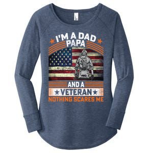 I'm A Dad Papa And Veteran Father's Day Funny Funny Gift Women's Perfect Tri Tunic Long Sleeve Shirt