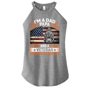 I'm A Dad Papa And Veteran Father's Day Funny Funny Gift Women's Perfect Tri Rocker Tank