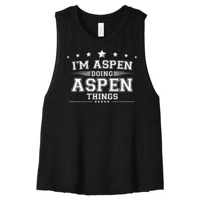 Im Aspen Doing Aspen Things Women's Racerback Cropped Tank