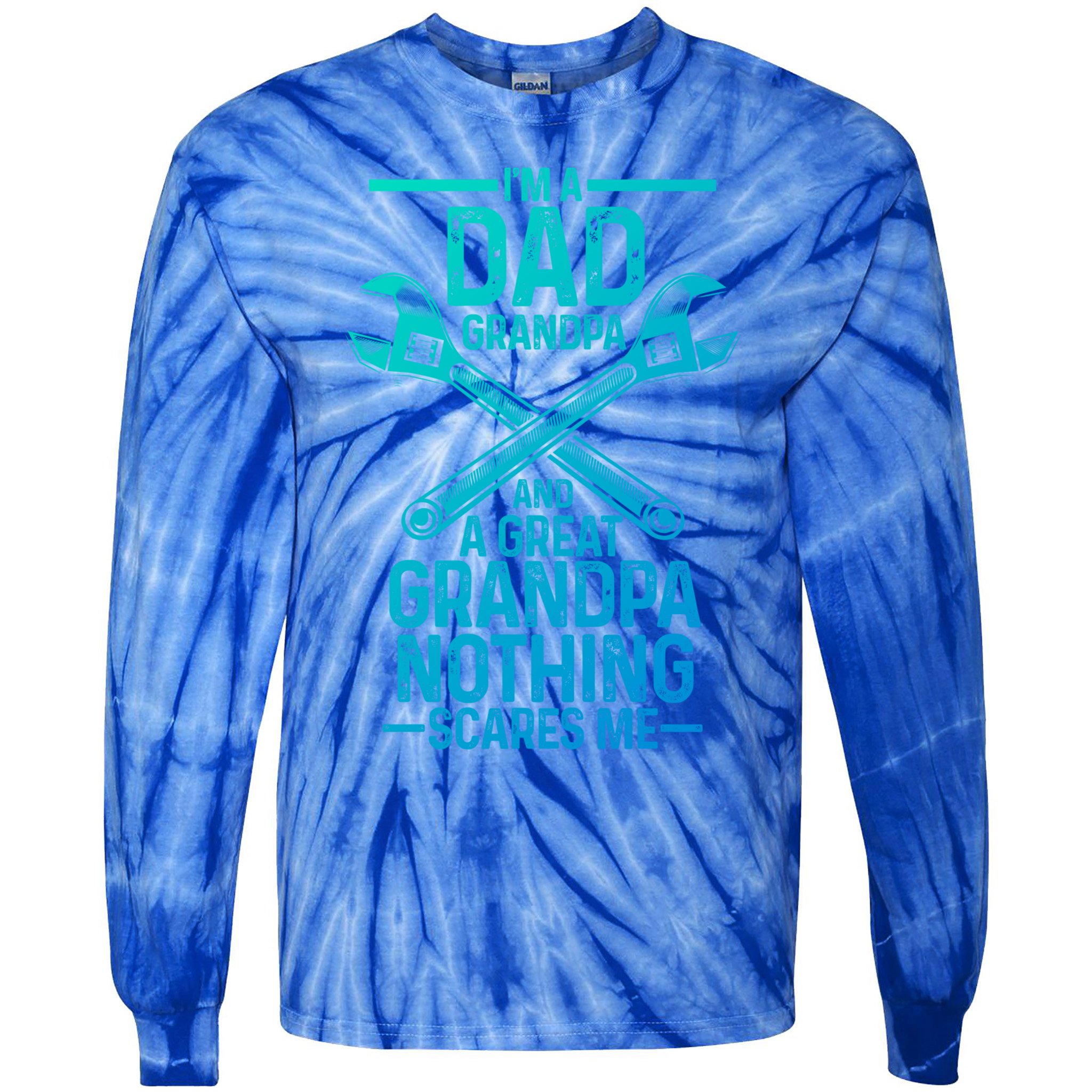 Im A Dad Grandpa And A Great Grandpa Cars Gift Tie-Dye Long Sleeve Shirt