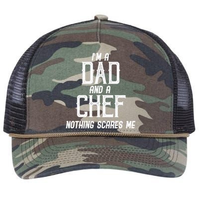 Im A Dad And A Chef Nothing Scares Me Gift Retro Rope Trucker Hat Cap