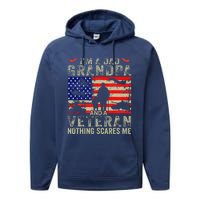 IM A Dad Grandpa And Veteran Grandpa Fathers Day Vintage Performance Fleece Hoodie