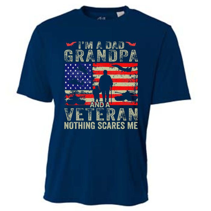 IM A Dad Grandpa And Veteran Grandpa Fathers Day Vintage Cooling Performance Crew T-Shirt