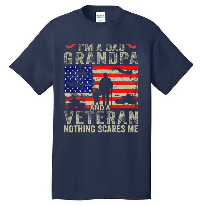 IM A Dad Grandpa And Veteran Grandpa Fathers Day Vintage Tall T-Shirt