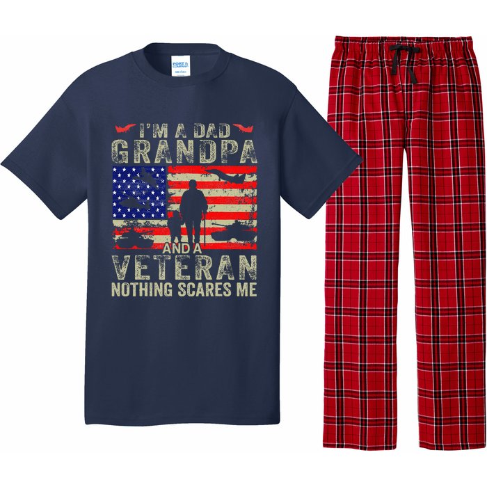 IM A Dad Grandpa And Veteran Grandpa Fathers Day Vintage Pajama Set