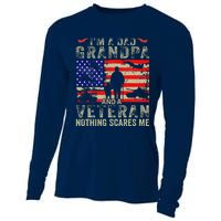 IM A Dad Grandpa And Veteran Grandpa Fathers Day Vintage Cooling Performance Long Sleeve Crew