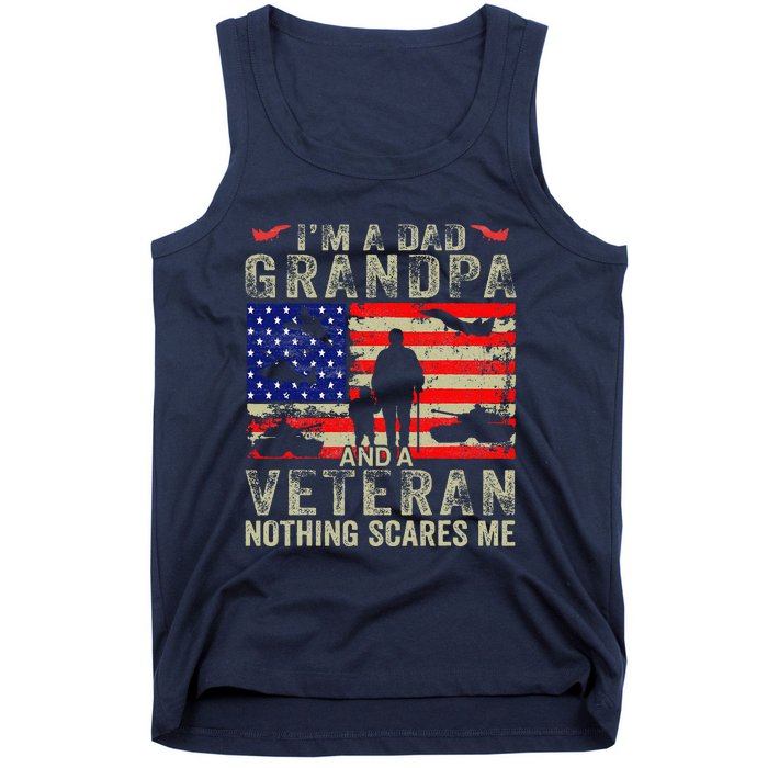 IM A Dad Grandpa And Veteran Grandpa Fathers Day Vintage Tank Top