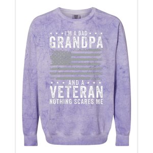 I'm A Dad Grandpa And Veteran Fathers Day Papa Grandpa Colorblast Crewneck Sweatshirt