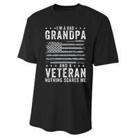 I'm A Dad Grandpa And Veteran Fathers Day Papa Grandpa Performance Sprint T-Shirt