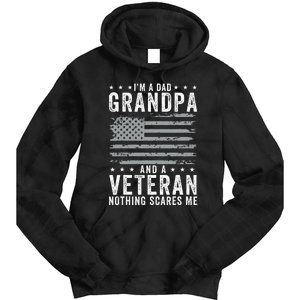 I'm A Dad Grandpa And Veteran Fathers Day Papa Grandpa Tie Dye Hoodie