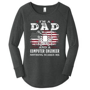 Im A Dad And A Computer Engineer Nothing Scares Me Fathers Day Gifts Women's Perfect Tri Tunic Long Sleeve Shirt