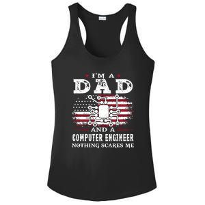 Im A Dad And A Computer Engineer Nothing Scares Me Fathers Day Gifts Ladies PosiCharge Competitor Racerback Tank