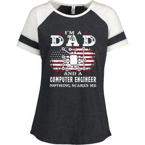 Im A Dad And A Computer Engineer Nothing Scares Me Fathers Day Gifts Enza Ladies Jersey Colorblock Tee