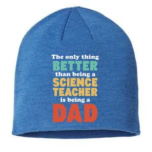 I'm A Dad And Science Teacher Funny Fatherhood Funny Dad Gift Sustainable Beanie