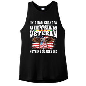 Im A Dad Grandpa And Vietnam Veteran Nothing Scares Me Ladies PosiCharge Tri-Blend Wicking Tank