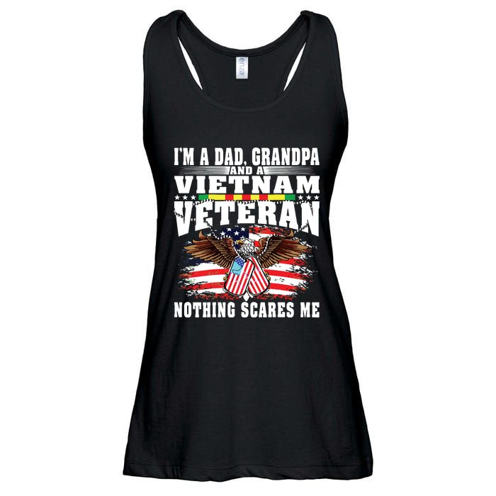 Im A Dad Grandpa And Vietnam Veteran Nothing Scares Me Ladies Essential Flowy Tank