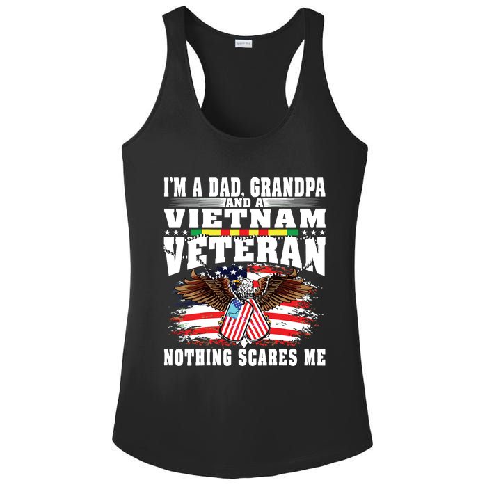 Im A Dad Grandpa And Vietnam Veteran Nothing Scares Me Ladies PosiCharge Competitor Racerback Tank