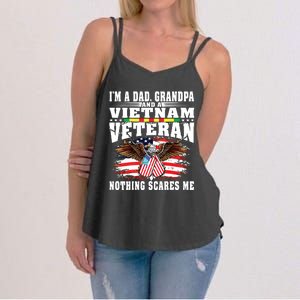 Im A Dad Grandpa And Vietnam Veteran Nothing Scares Me Women's Strappy Tank