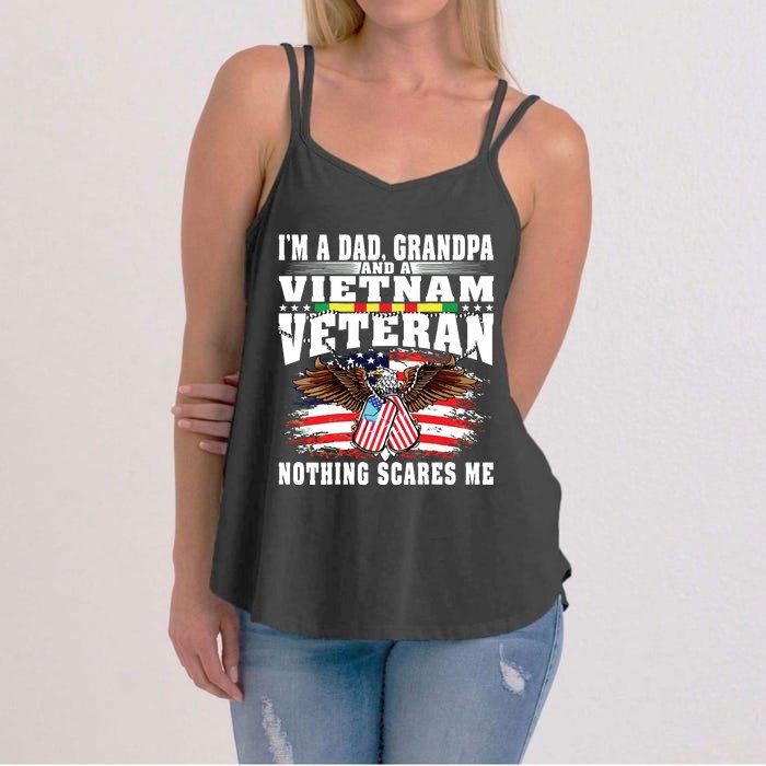 Im A Dad Grandpa And Vietnam Veteran Nothing Scares Me Women's Strappy Tank