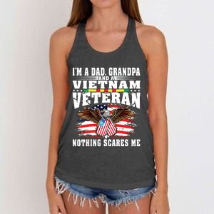 Im A Dad Grandpa And Vietnam Veteran Nothing Scares Me Women's Knotted Racerback Tank