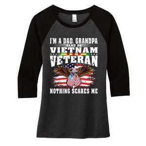 Im A Dad Grandpa And Vietnam Veteran Nothing Scares Me Women's Tri-Blend 3/4-Sleeve Raglan Shirt