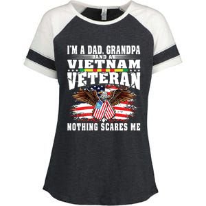 Im A Dad Grandpa And Vietnam Veteran Nothing Scares Me Enza Ladies Jersey Colorblock Tee