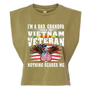 Im A Dad Grandpa And Vietnam Veteran Nothing Scares Me Garment-Dyed Women's Muscle Tee