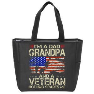 Im A Dad Grandpa And Veteran Fathers Day Papa Grandpa Gifts Zip Tote Bag