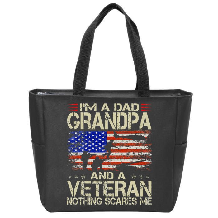 Im A Dad Grandpa And Veteran Fathers Day Papa Grandpa Gifts Zip Tote Bag