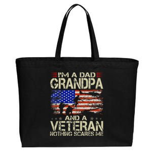 Im A Dad Grandpa And Veteran Fathers Day Papa Grandpa Gifts Cotton Canvas Jumbo Tote