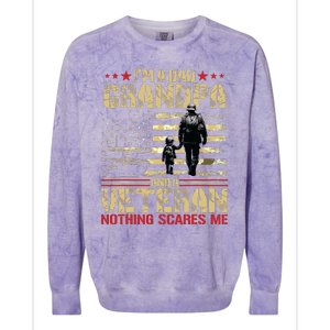 Im A Dad Grandpa And Veteran Fathers Day Papa Grandpa Colorblast Crewneck Sweatshirt